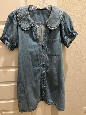 Kiaro Mini Dress by Pilcro Light Wash Denim Mini Dress